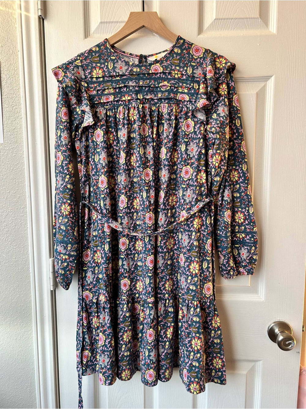 Boden Floral Ruffle Trim Dress US4 EUC - Picture 10 of 13